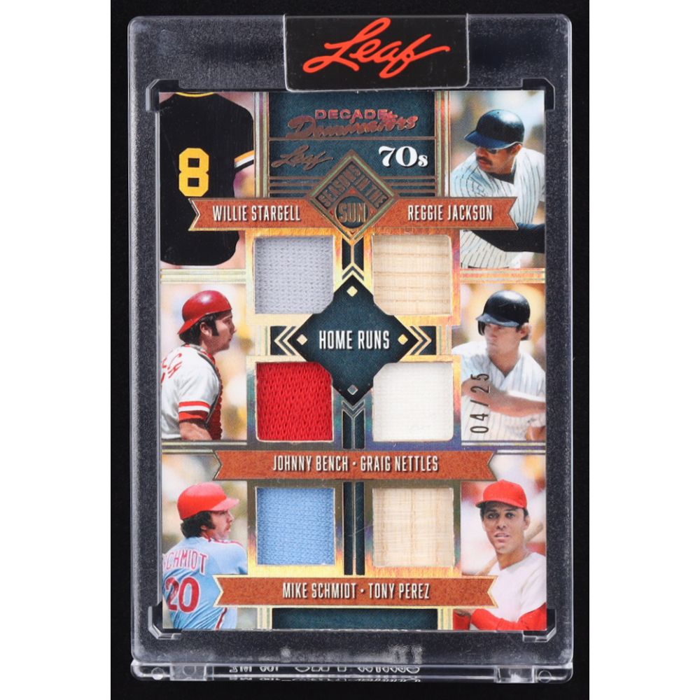 2025 Leaf Seasons in the Sun Decade Dominators #DD14 #04/25 Willie Stargell / Reggie Jackson / Johnny Bench / Graig Nettles / Mike Schmidt / Tony Perez at PristineAuction.com