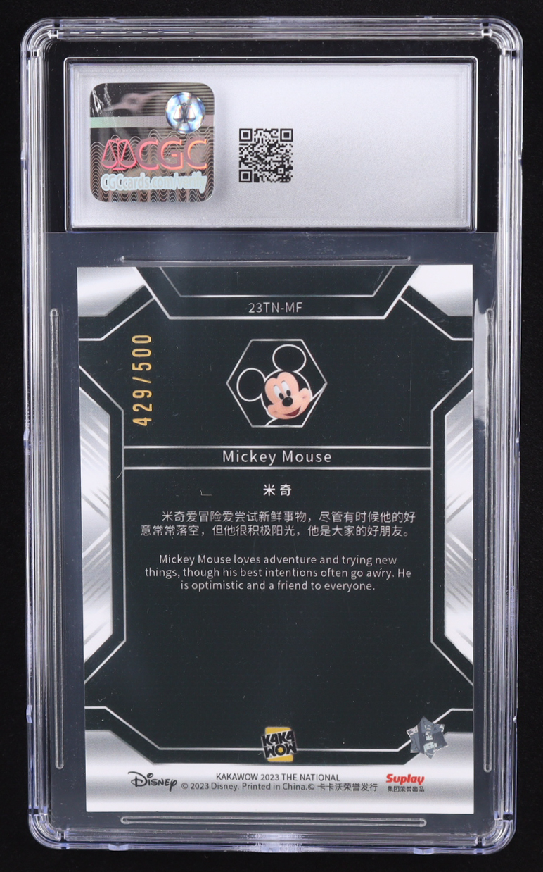 Mickey Mouse 2023 Kakawow Phantom Disney 100 NSCC Exclusive #23TNMF #429/500 (CGC 10) at PristineAuction.com Mickey Mouse 2023 Kakawow Phantom Disney 100 NSCC Exclusive #23TNMF #429/500 (CGC 10) at PristineAuction.com