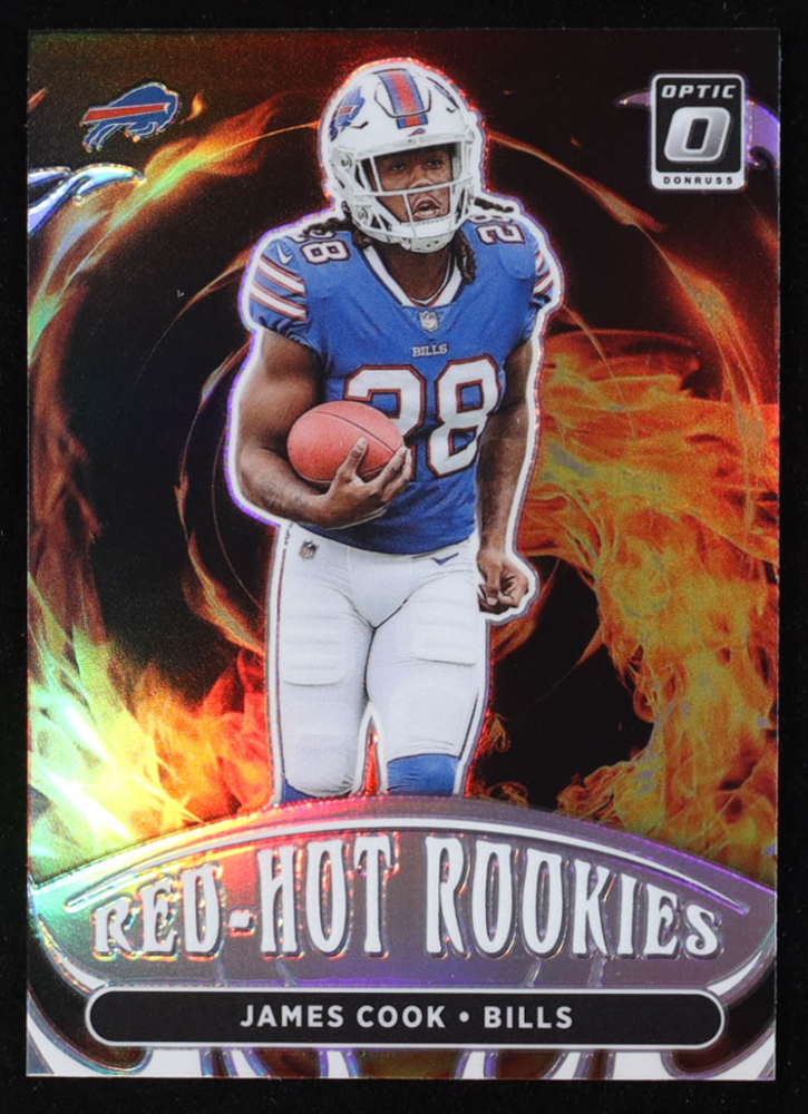 James Cook 2022 Donruss Optic Red Hot Rookies Holo #6 RC