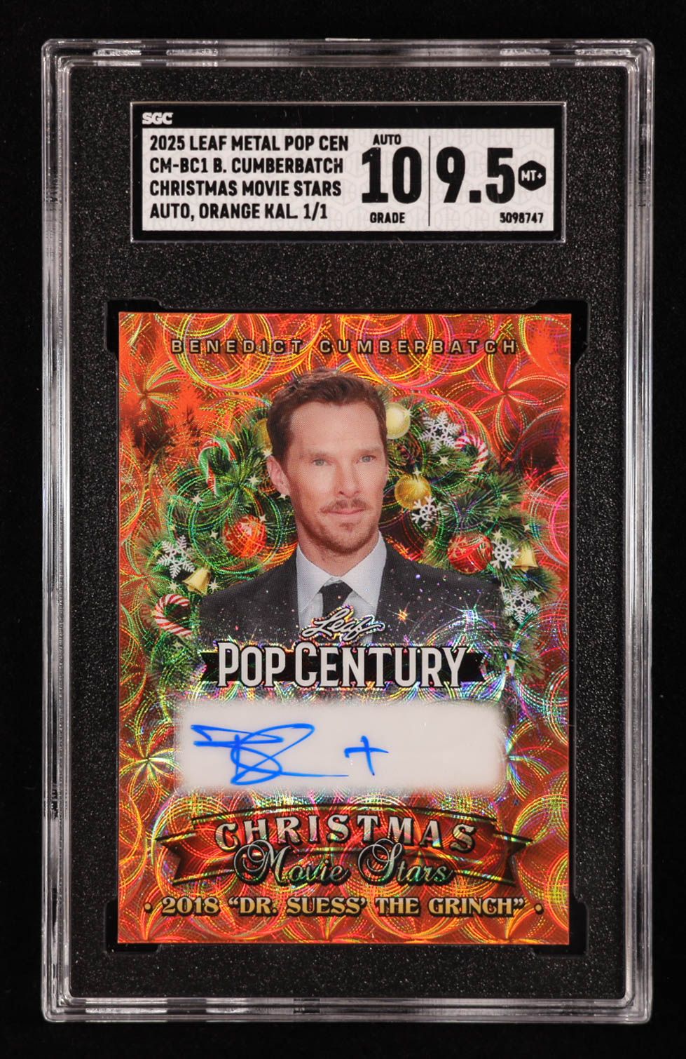 Benedict Cumberbatch 2025 Leaf Pop Century Metal Christmas Movie Stars Autographs Orange Kaleidoscope #CMBC1 #1/1 (SGC 9.5 | Autograph Graded 10) at PristineAuction.com Benedict Cumberbatch 2025 Leaf Pop Century Metal Christmas Movie Stars Autographs Orange Kaleidoscope #CMBC1 #1/1 (SGC 9.5 | Autograph Graded 10) at PristineAuction.com