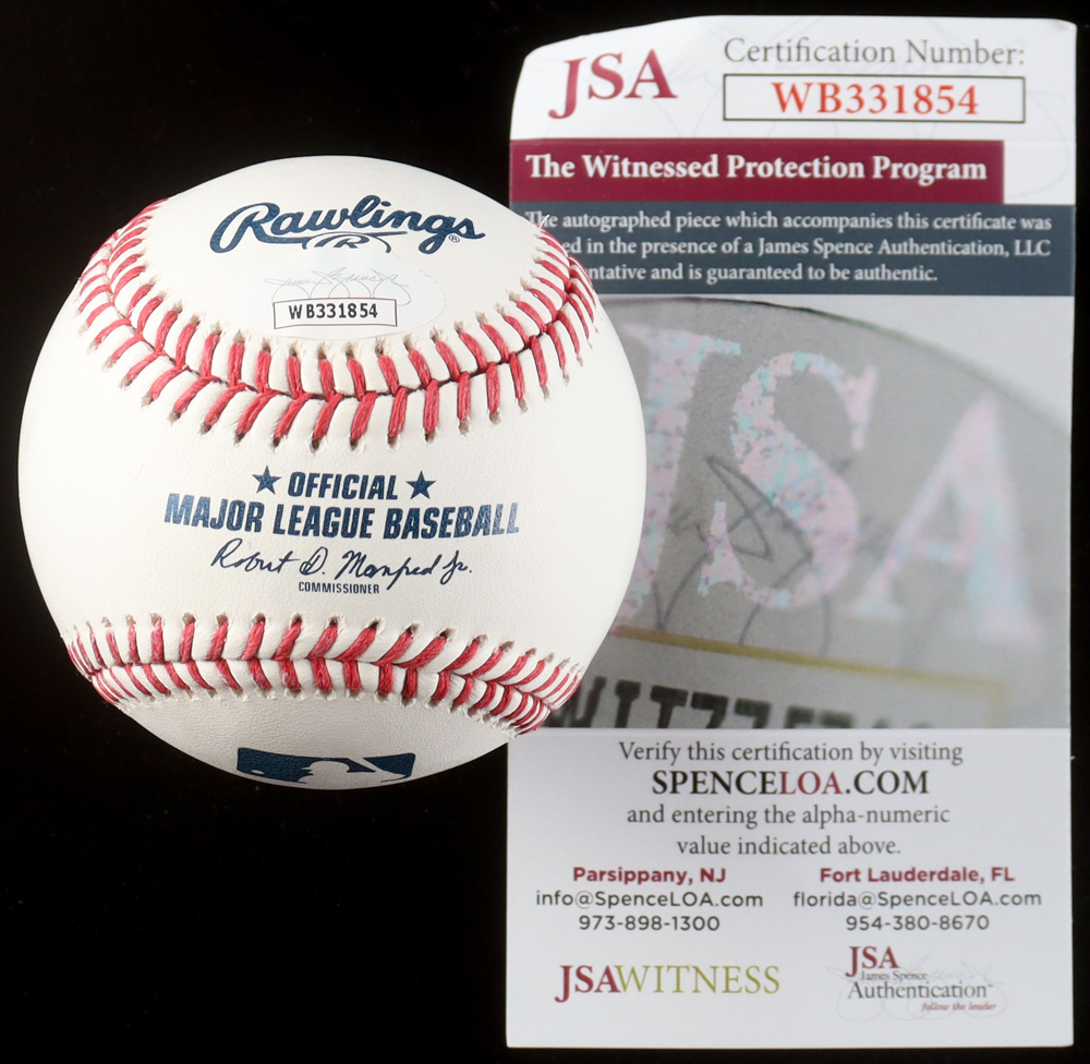 Jose Canseco Signed OML Baseball Inscribed "From Mr. 40/40 to Mr. 50/50 Congrats Ohtani!" (JSA) at PristineAuction.com Jose Canseco Signed OML Baseball Inscribed "From Mr. 40/40 to Mr. 50/50 Congrats Ohtani!" (JSA) at PristineAuction.com