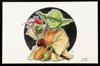 Tom Hodges Signed "Yoda" 11x17 Art Print at PristineAuction.com