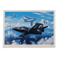 Royce Williams Signed Stan Stokes "Good Hunting" Lithograph (AIV) at PristineAuction.com