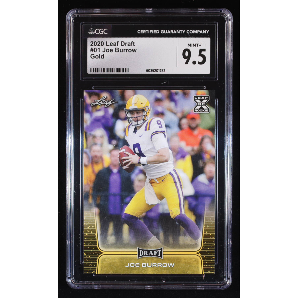 Joe Burrow 2020 Leaf Draft Gold #1 RC (CGC 9.5) at PristineAuction.com