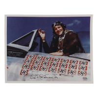Fred Christensen Jr. Signed 8x10 Photo WWII 56th FG Ace 21.5 Victories (PSA) at PristineAuction.com