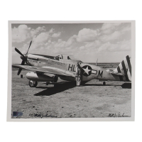 Walter Goehausen Signed 8x10 Photo WWII 31st FG Ace 10 Victories P-51 Miss Mimi II (AIV) at PristineAuction.com