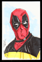 "Deadpool" 5.5x8.5 Original Hand-Drawn Sketch By Tom Hodges at PristineAuction.com