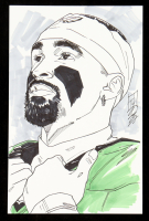 "Jalen Hurts" 5.5x8.5 Original Hand-Drawn Sketch By Tom Hodges at PristineAuction.com