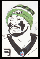 "AJ Brown" 5.5x8.5 Original Hand-Drawn Sketch By Tom Hodges at PristineAuction.com