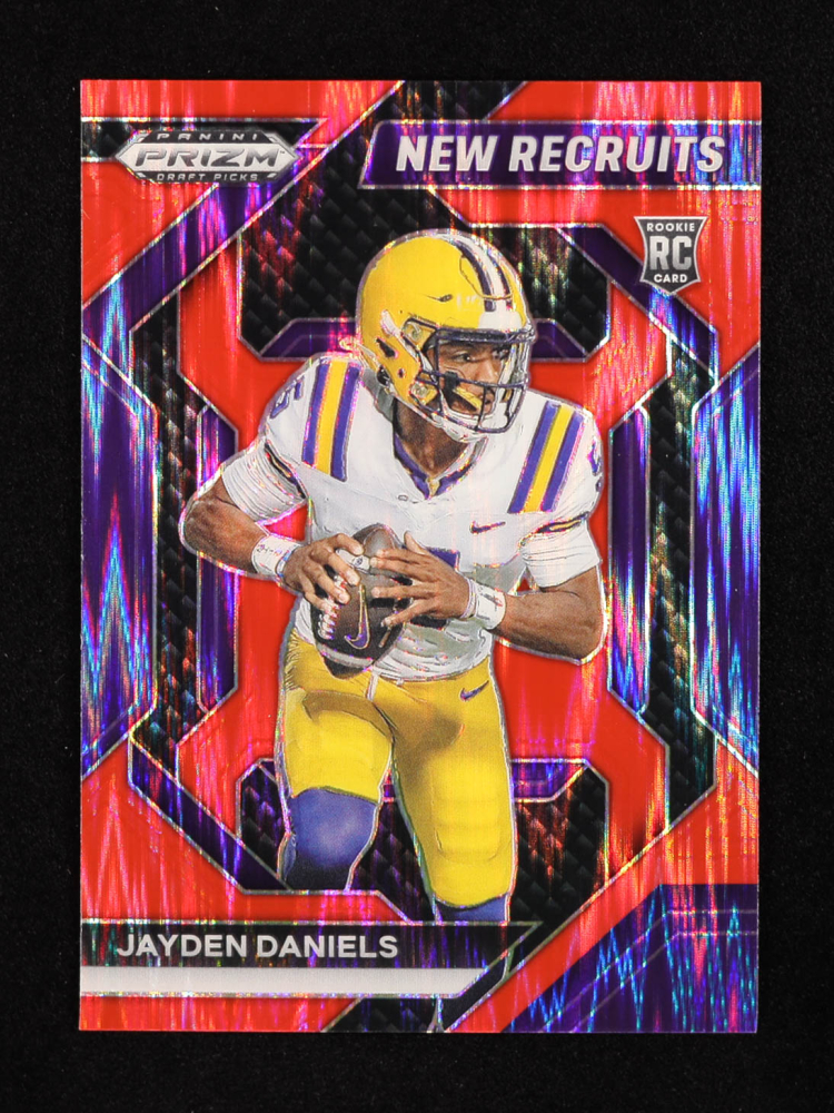Jayden Daniels 2024 Panini Prizm Draft Picks New Recruits Red Flash #10 #22/49 RC