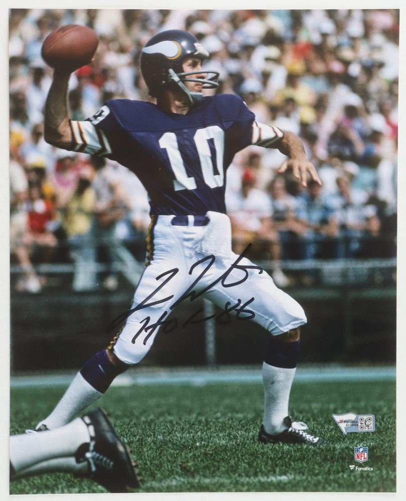 Fran Tarkenton Minnesota Vikings Signed 16" x 20" Throwing Photo & HOF 86 Insc | #3863410992 Fran Tarkenton Minnesota Vikings Signed 16" x 20" Throwing Photo & HOF 86 Insc | #3863410992