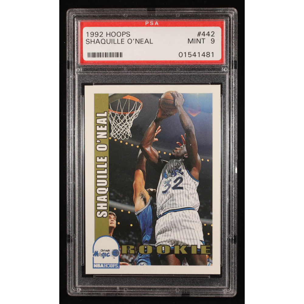 Shaquille O'Neal 1992-93 Hoops #442 RC (PSA 9) at PristineAuction.com