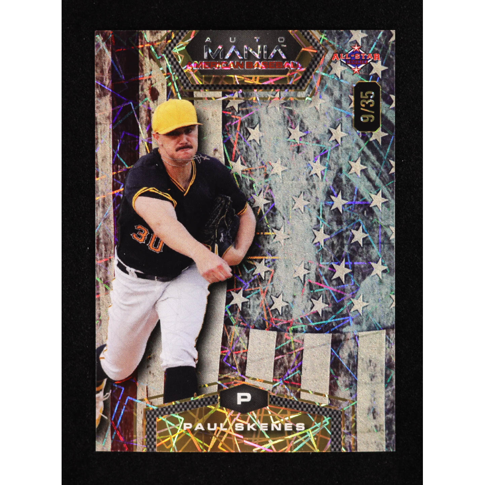 Paul Skenes 2024 Wild Card Auto Mania American Baseball Vintage Flag Lazer #AMAH-PS2 #09/35 RC at PristineAuction.com