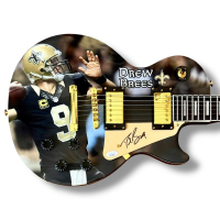 Drew Brees Signed Saints Custom Les Paul Style Guitar (JSA) at PristineAuction.com