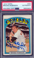 Brooks Robinson Signed 1972 Topps #550 (PSA) at PristineAuction.com