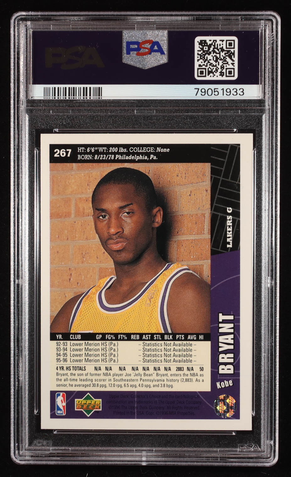 Kobe Bryant 1996-97 Collector's Choice #267 RC (PSA 9) | Pristine Auction