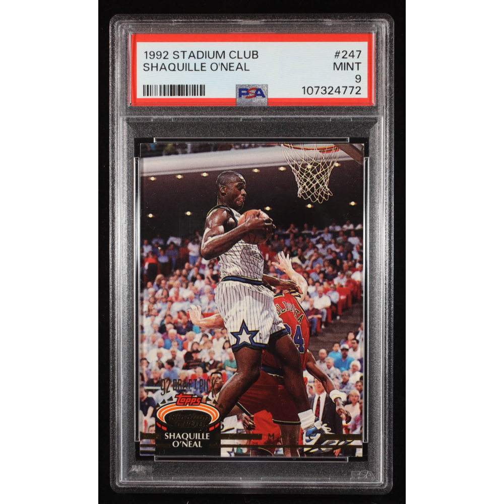Shaquille O'Neal 1992-93 Stadium Club #247 RC (PSA 9) at PristineAuction.com