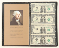 Uncut Sheet of (4) 2003-A $2 Federal Reserve Bank Notes with Folder at PristineAuction.com
