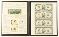 Uncut Sheet of (4) 1995 $2 Federal Reserve Bank Notes with Folder at PristineAuction.com