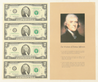 Uncut Sheet of (4) 2003-A $2 Federal Reserve Bank Notes at PristineAuction.com