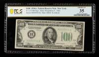 1934-A U.S. $100 Federal Reserve "Mule" Note, New York - Fr. 2153-Bm (BA Block) Signed: Julian / Morgenthau Jr. (PCGS CHOICE VF35) at PristineAuction.com
