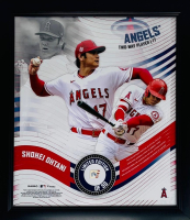Shohei Ohtani Angels LE Custom Framed Display with Piece of Game-Used Baseball at PristineAuction.com