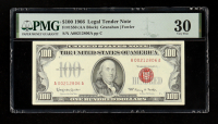 1966 U.S. Legal Tender Note, Red Seal - Fr. 1550 (AA Block) Signed: Granahan / Fowler (PMG VF30) at PristineAuction.com