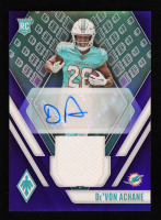 De'Von Achane 2023 Panini Phoenix Rookie Premiere Jersey Autographs Prime Blue #27 #26/50 RC at PristineAuction.com