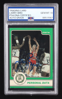 Larry Bird Signed 1984 Star Larry Bird #17 Personal Data (PSA | Autograph Grade 10) at PristineAuction.com