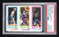 Larry Bird / Julius Erving / Magic Johnson 1980-81 Topps #6 34 RC (PSA 6 | Auto Grade 10) at PristineAuction.com