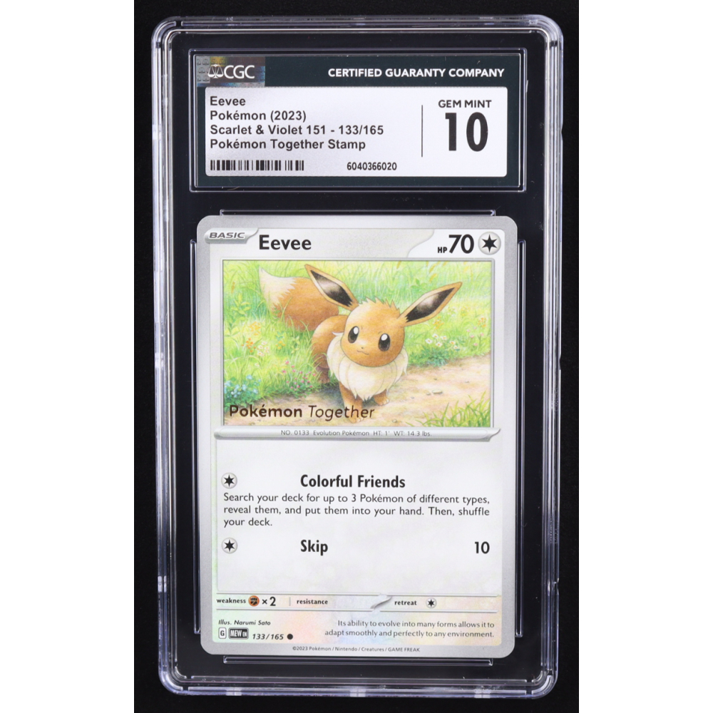 Eevee 2023 Pokemon Scarlet and Violet 151 Pokemon Together Stamp #133 (CGC 10) at PristineAuction.com