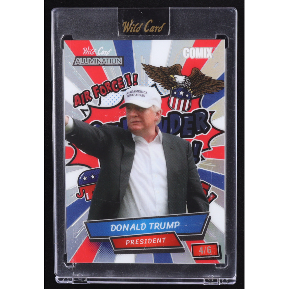 Donald Trump 2024 Wild Card Alumination Comix GOP! Prismatic Silver #ACRC-DT4 #4/6 at PristineAuction.com