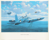 Kenneth Walsh Signed 'Mission to Buin Harbor' 18x22 Lithograph WWII USMC Ace 21 Victories (AIV) at PristineAuction.com