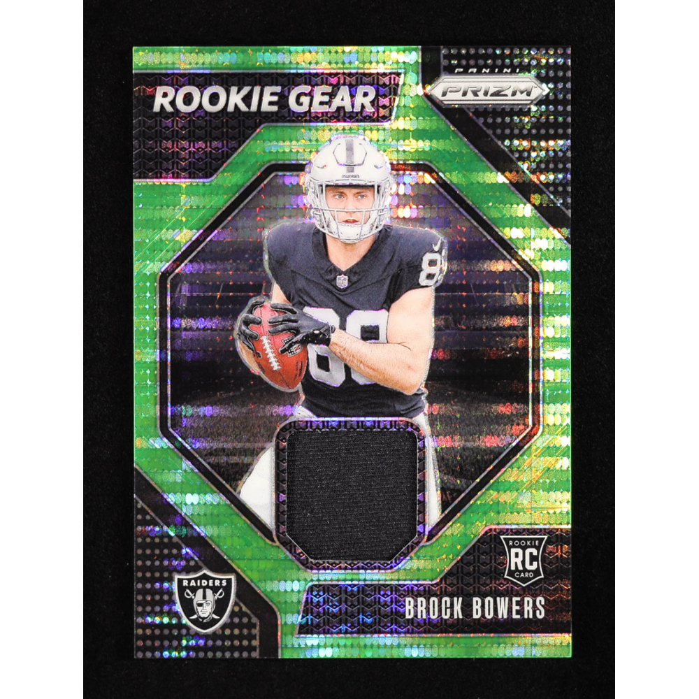 Brock Bowers 2024 Panini Prizm Rookie Gear Neon Green Pulsar #3 RC at PristineAuction.com