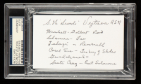Stanley Vejtasa Signed 3x5 Index Card with Service Record Inscription (PSA) at PristineAuction.com