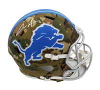 Aidan Hutchinson Signed Lions Full-Size Camo Alternate Speed Helmet (Beckett) at PristineAuction.com