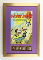 Walt Disney's "Mickey Mouse In Ye Olden Days" Custom Framed Photo Display with Three Vintage 1960 Disney Figurines with Original 1960 Disney boxes at PristineAuction.com
