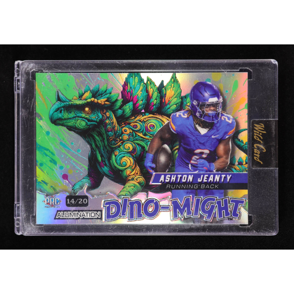 Ashton Jeanty 2024 Wild Card Alumination Dino-Might Stegosaurus Prismatic Silver #DMSTG1-AJ #14/20 RC at PristineAuction.com