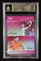 Carlos Alcaraz / Rafael Nadal 2023 Leaf Metal Special Release Exclusive Legends Edition Mojo Pink Foil Proofs #ELE04 #1/1 (BGS 10) at PristineAuction.com