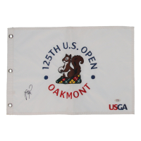 Justin Rose Signed 2025 U.S. Open Pin Flag (PSA) at PristineAuction.com