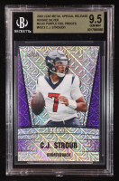 CJ Stroud 2023 Leaf Metal Special Release Rookie Silver Mojo Purple Foil Proofs #RS11 RC #1/1 (BGS 9.5) at PristineAuction.com