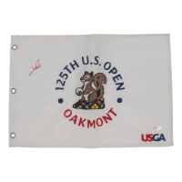 Jon Rahm Signed 2025 U.S. Open Pin Flag (PSA) at PristineAuction.com