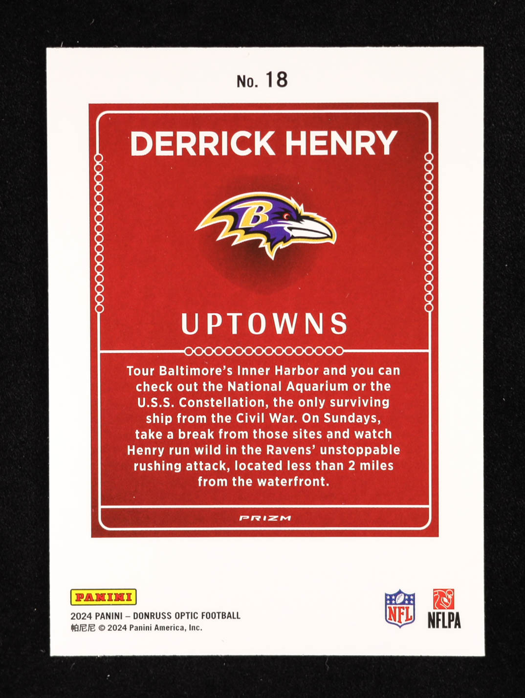 Derrick Henry 2024 Donruss Optic Uptowns #18 at PristineAuction.com Derrick Henry 2024 Donruss Optic Uptowns #18 at PristineAuction.com