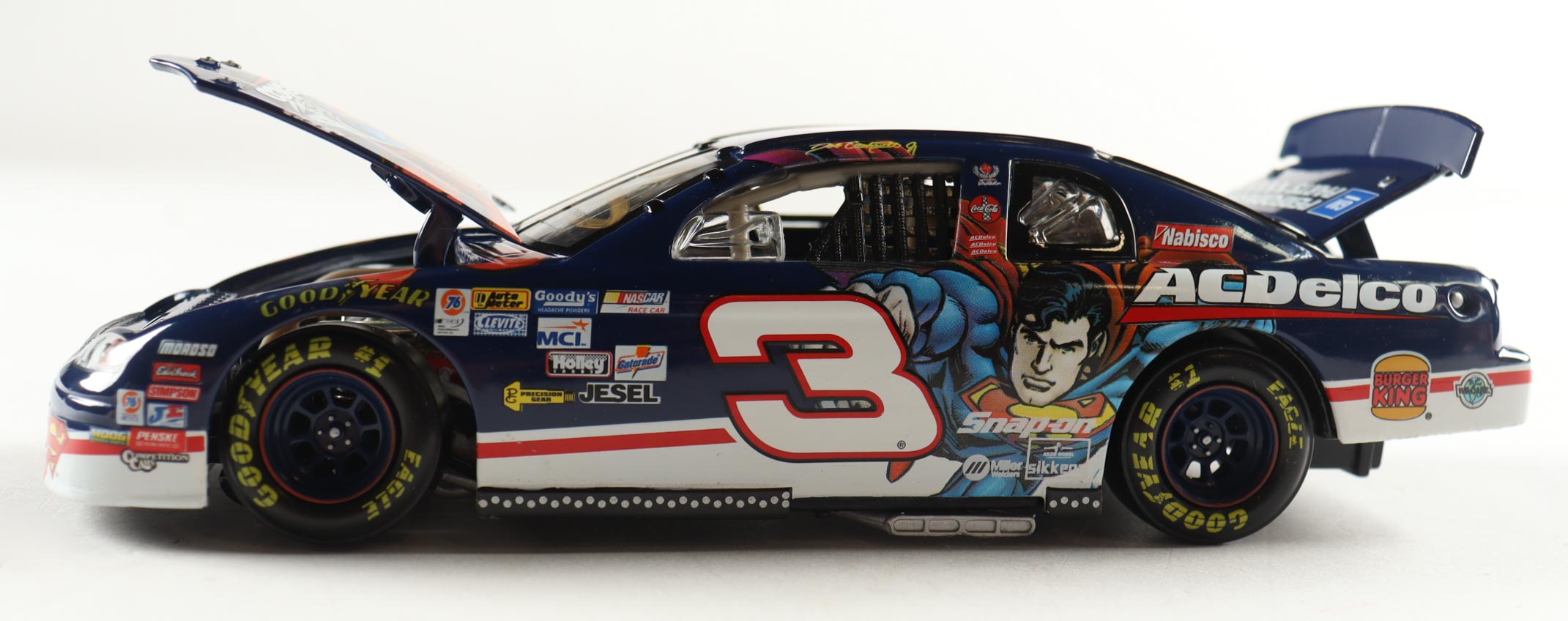 Dale Earnhardt Jr. Signed 1999 #3 ACDelco Superman Monte Carlo 1:24 Diecast Car (JR Motorsports) at PristineAuction.com Dale Earnhardt Jr. Signed 1999 #3 ACDelco Superman Monte Carlo 1:24 Diecast Car (JR Motorsports) at PristineAuction.com