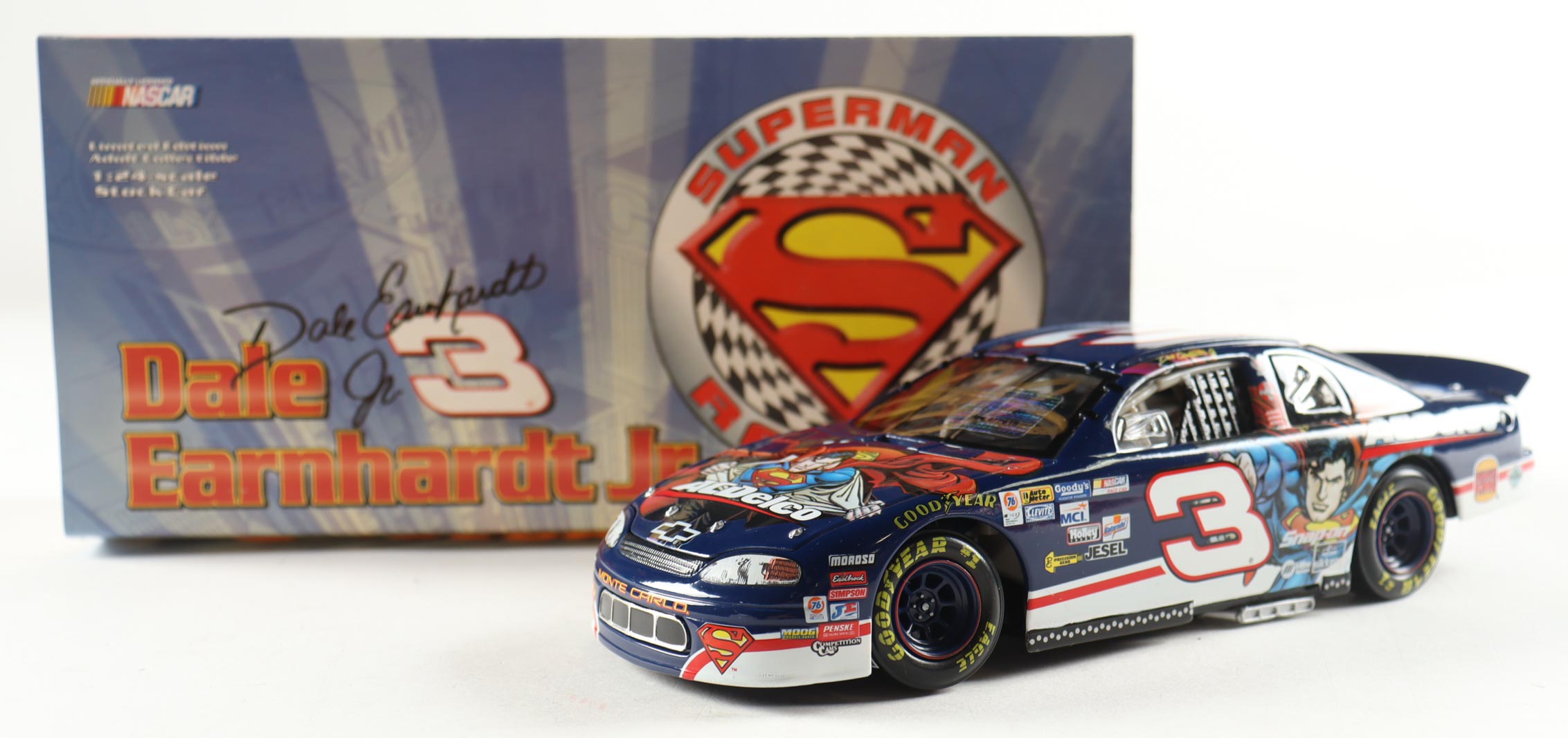 Dale Earnhardt Jr. Signed 1999 #3 ACDelco Superman Monte Carlo 1:24 Diecast Car (JR Motorsports) at PristineAuction.com Dale Earnhardt Jr. Signed 1999 #3 ACDelco Superman Monte Carlo 1:24 Diecast Car (JR Motorsports) at PristineAuction.com
