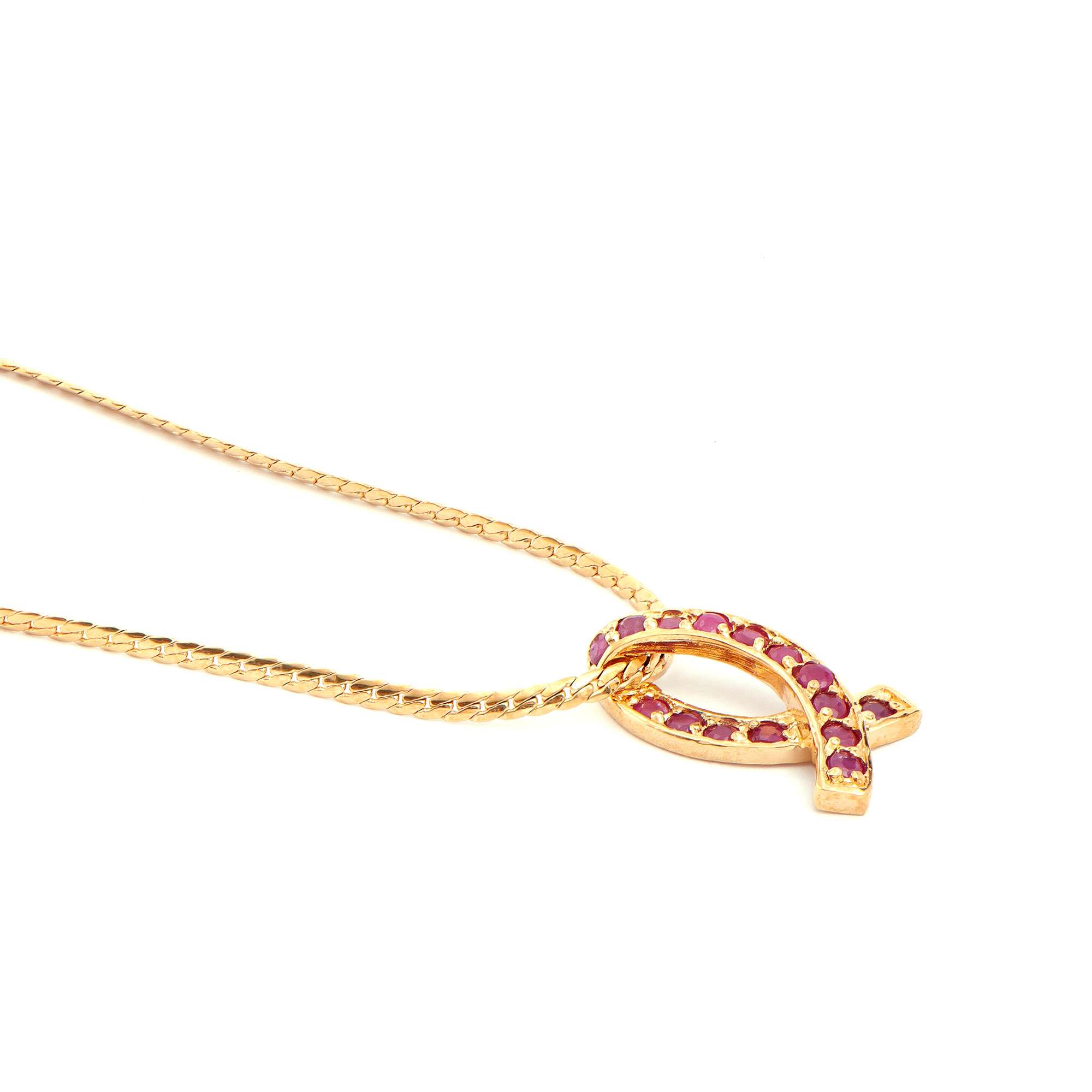 1.02 CTW Natural Ruby 18K Gold Plated Designer Pendant 16 in | Estimated Retail Value: $1,689 (AMG) at PristineAuction.com 1.02 CTW Natural Ruby 18K Gold Plated Designer Pendant 16 in | Estimated Retail Value: $1,689 (AMG) at PristineAuction.com