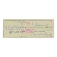 Sam Snead Signed 1974 Personal Check (PSA & SOP) at PristineAuction.com