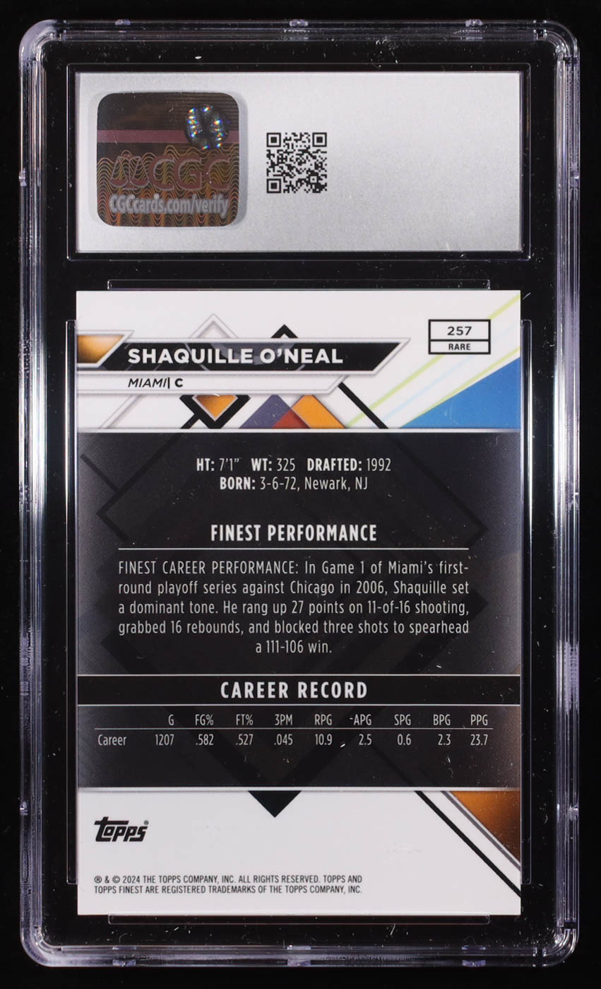 Shaquille O'Neal 2023-24 Finest Red Black Vapor Refractors #257 R #03/10 (CGC 10) at PristineAuction.com Shaquille O'Neal 2023-24 Finest Red Black Vapor Refractors #257 R #03/10 (CGC 10) at PristineAuction.com