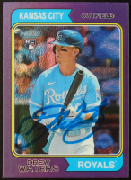 Drew Waters Signed 2023 Topps Heritage Chrome Purple Refractors #96 (JSA) at PristineAuction.com