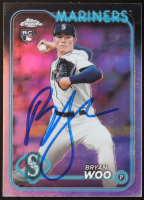 Bryan Woo Signed 2024 Topps Chrome #172 RC (JSA) at PristineAuction.com
